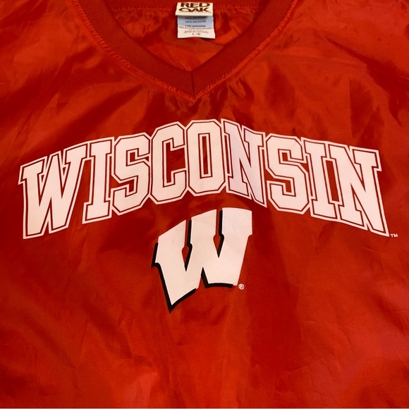 Vintage Wisconsin Badgers Red Oak Sportswear Unisex Large Windbreaker Crewneck - Picture 4 of 9